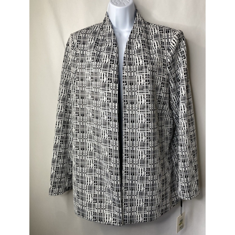 Calvin Klein Womens Jacquard Open Blazer Jacket Size 14‎ Career Office Corporate